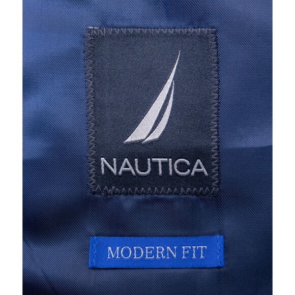 Nautica 2-Pcs Modern Fit Suit Micro Check Gray Jacket Blazer Sz 44R Pants 38X30 - Picture 10 of 16